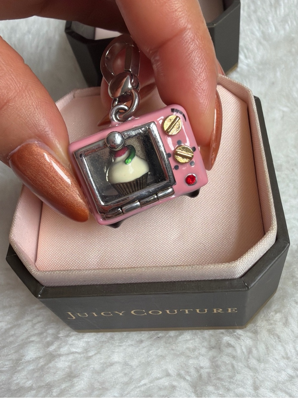 Juicy Couture Pink Oven Cupcake Charm bracelet